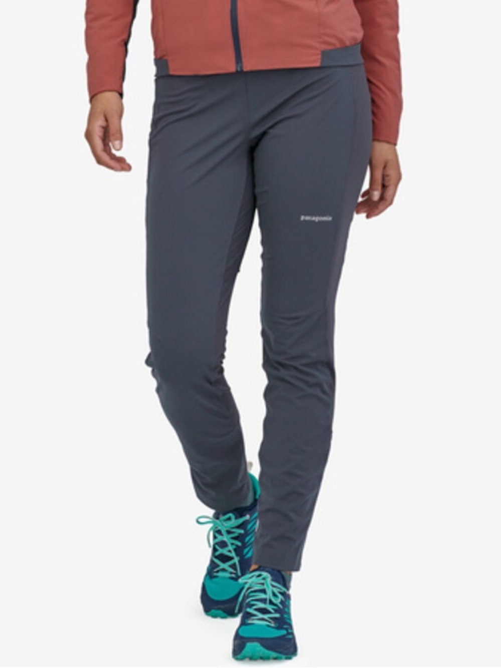 Patagonia wind shield pants S smolder blue lightweight stretch zipper hem pant